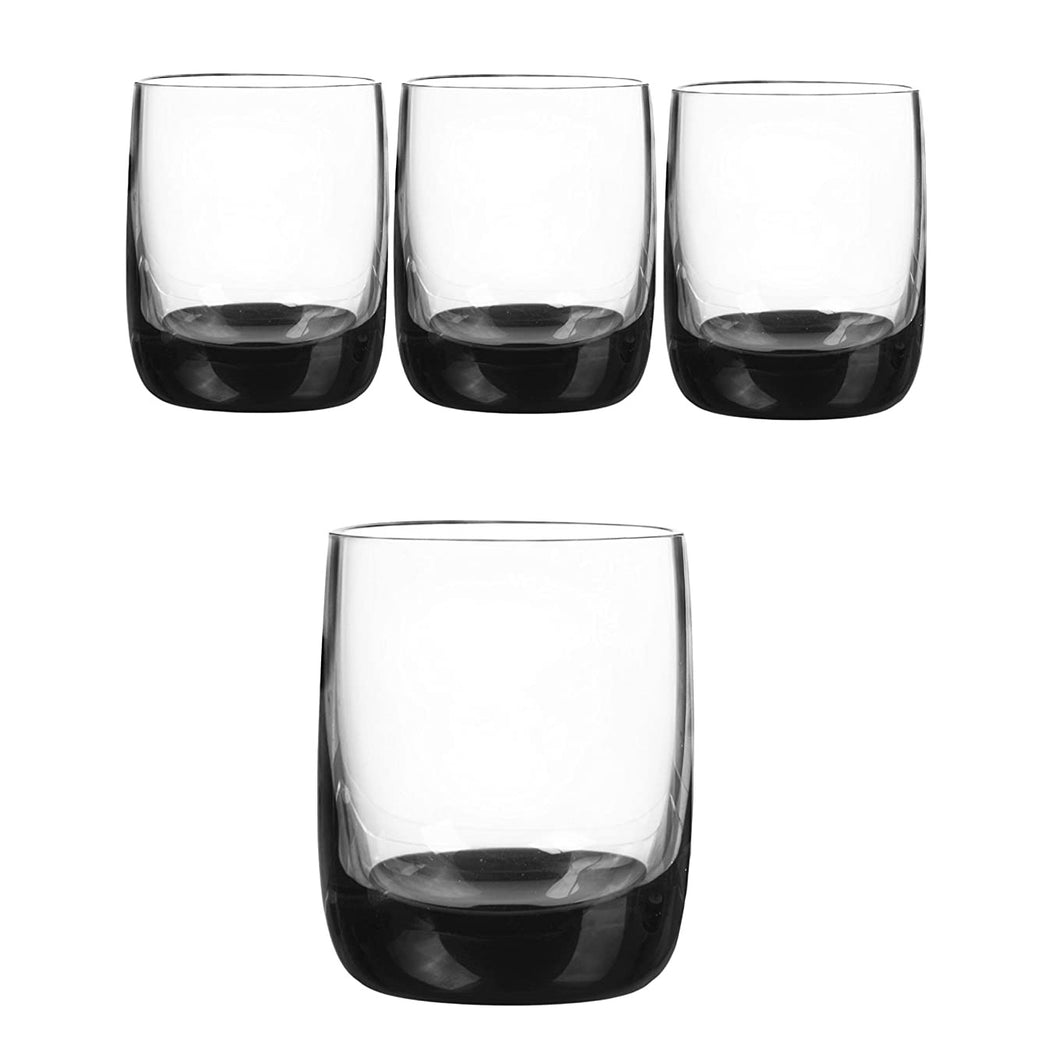 Qualia Double Old Fashioned Glass, Clear/Black