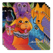 Laurel Burch Dogs and Doggies Square Ceramic Coaster 4 Pack