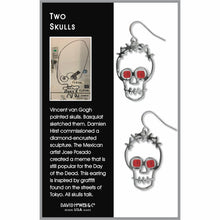 Art and Architectural Earrings Two Skulls