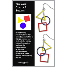 Art and Architectural Earrings Kandinsky - Triangle, Circle & Square