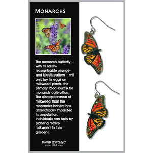 Art and Architectural Earrings Monarch Butterfly