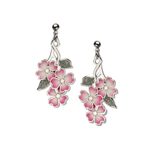 Art and Architectural Earrings Tiffany - Dogwood Pink Blossoms