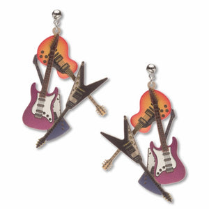 Art and Architectural Earrings Electric Guitars
