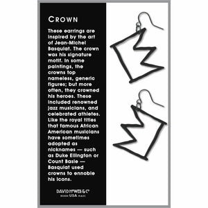 Art and Architectural Earrings Jean-Michel Basquiat Crown