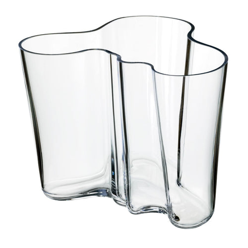 160mm Vase in clear mouth blown glass designed by Alvar Aalto.