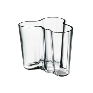 95mm Vase in clear mouth blown glass designed by Alvar Aalto.