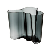 160mm vase in grey color mouth blown glass designed by Alvar Aalto.