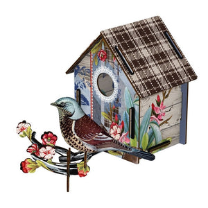 Decorative Wall Sculpture Bird House and Bird I'm Back
