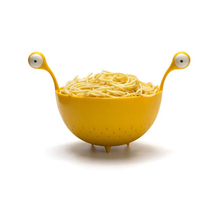 OTOTO Spaghetti Monster Colander/Strainer, yellow, plastic.