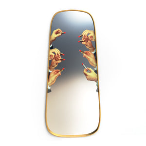 seletti gold frame mirror lipsticks