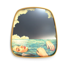 seletti gold frame mirror sea girl