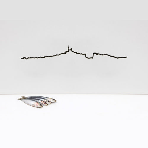 The Line - Steel city skyline silhouette of Marseille, France, 19.5