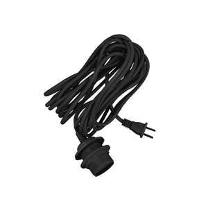 15'5" foot black textile cord kit with switch, designed for use with 60W Vita lights/lamp shades.