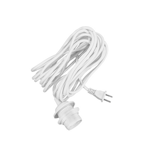 15'5" foot white textile cord kit with switch, designed for use with 60W Vita lights/lamp shades.