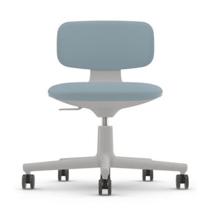 Vitra Rookie Office Swivel Chair - Seat Shell Soft Grey / Volo Ice Blue