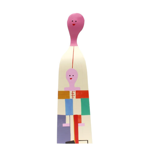 These hand painted wooden dolls made out of solid fir. The colorful design is inspired by Alexander Girard’s home in Santa Fe.