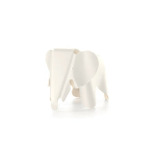 White plastic elephant designed by Charles and Ray Eames.