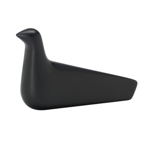 Charcoal colored decorative bird made of ceramic. Designed by Ronan and Erwan Bouroullec.