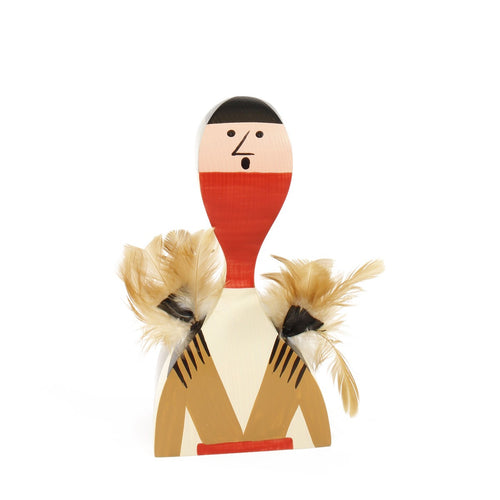 These hand painted wooden dolls made out of solid fir. The colorful design is inspired by Alexander Girard’s home in Santa Fe.