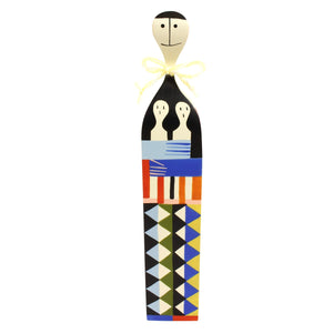 These hand painted wooden dolls made out of solid fir. The colorful design is inspired by Alexander Girard’s home in Santa Fe.
