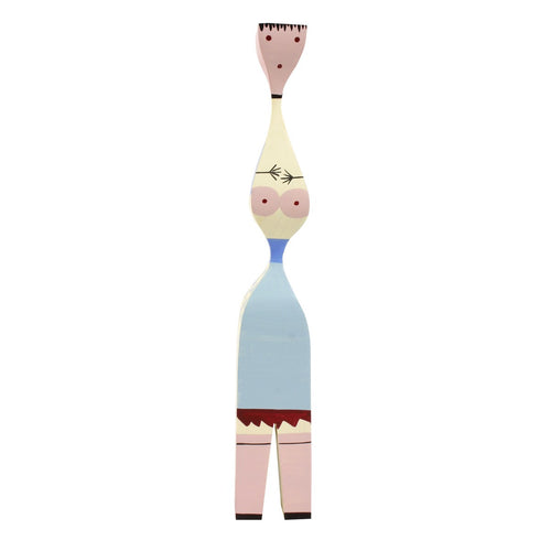 These hand painted wooden dolls made out of solid fir. The colorful design is inspired by Alexander Girard’s home in Santa Fe.