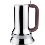 Espresso coffee maker in 18/10 stainless steel. Magnetic steel bottom suitable for Gas, Electric or Induction cooking.