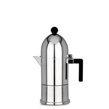 Alessi La Cupola Espresso coffee maker in aluminium. Handle and knob in thermoplastic resin, black. 3 Cup
