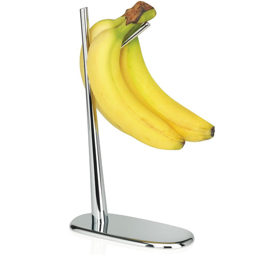 Banana holder in the shape of a small branch in chrome-plated zamak. 