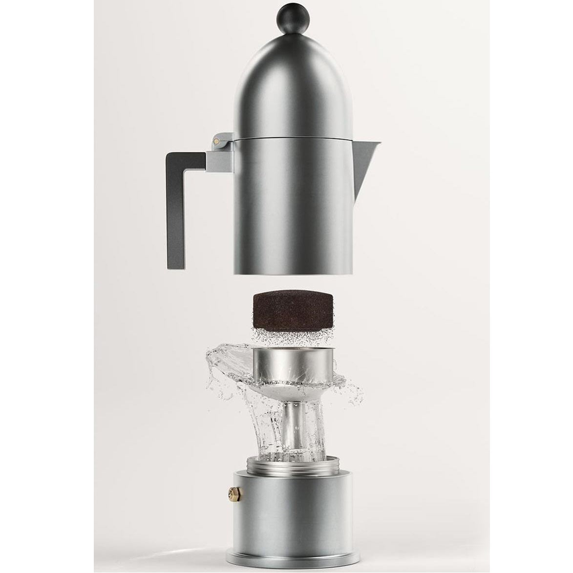 ALESSI Espresso Coffee Maker BB 9095/6 La cupola 10 oz 6 cups Matte Black