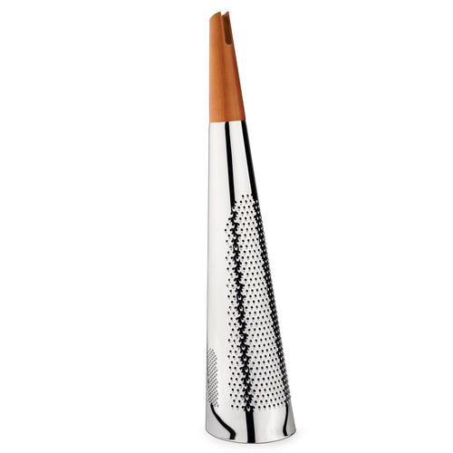 18-inch stainless steel cone shaped cheese grater designed by Richard Sapper for Alessi.
