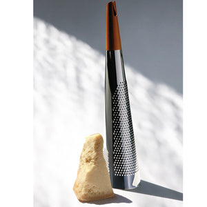 18-inch stainless steel cone shaped cheese grater designed by Richard Sapper for Alessi.