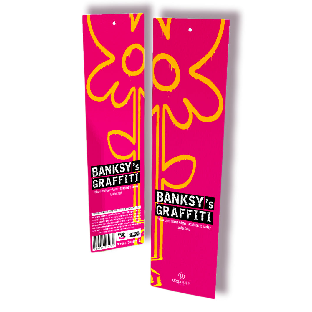 Banksy bookmark “Yellow Lines Flower Painter”