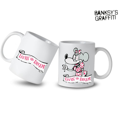 Banksy Ceramic Mug Minnie Living the Dream