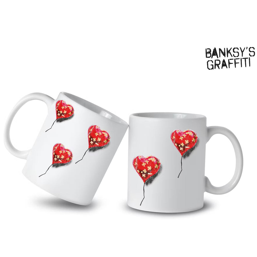 Banksy Ceramic Mug Bandaged Heart