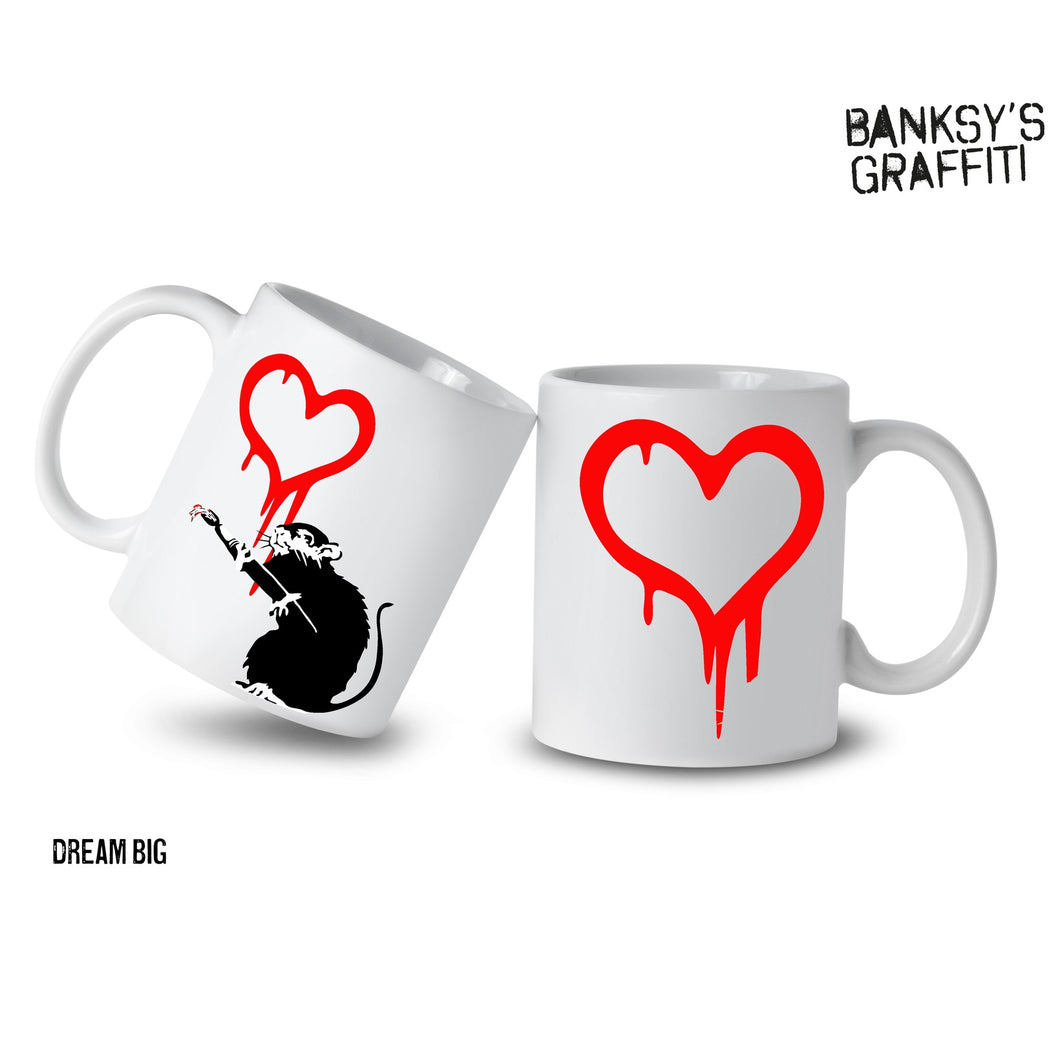 Banksy Ceramic Mug Love Rat