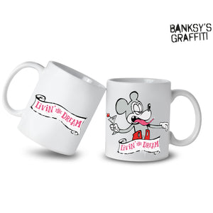 Banksy Ceramic Mug Mickey Living the Dream