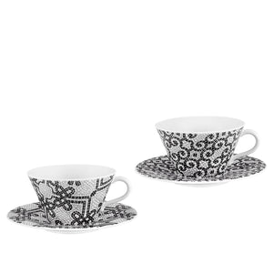 Calcada Portuguesa Set of Two Tea cups with Saucers
