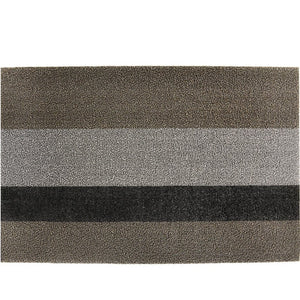 Chilewich Shag Bold Stripe Silver/Black Doormat