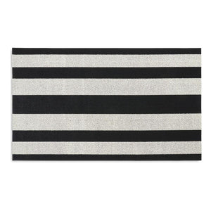 Chilewich Shag Bold Stripe Floormat Black/White