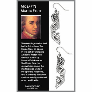 Art and Architectural Earrings Mozart's The Magic Flute Musical Note