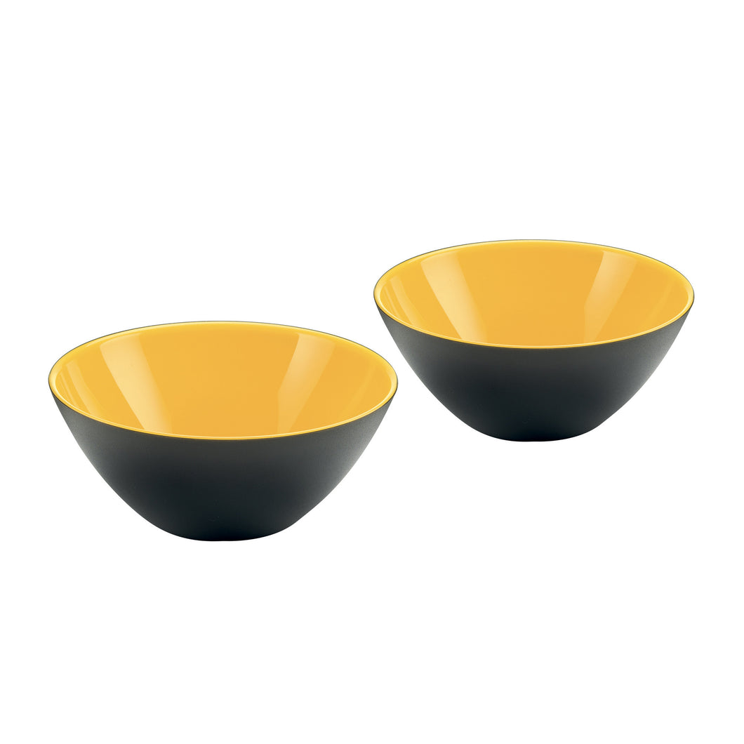Guzzini My Fusion Set of Two Small Bowls Black/Yellow