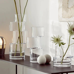 Tier Stacked Geometric Collection Clear