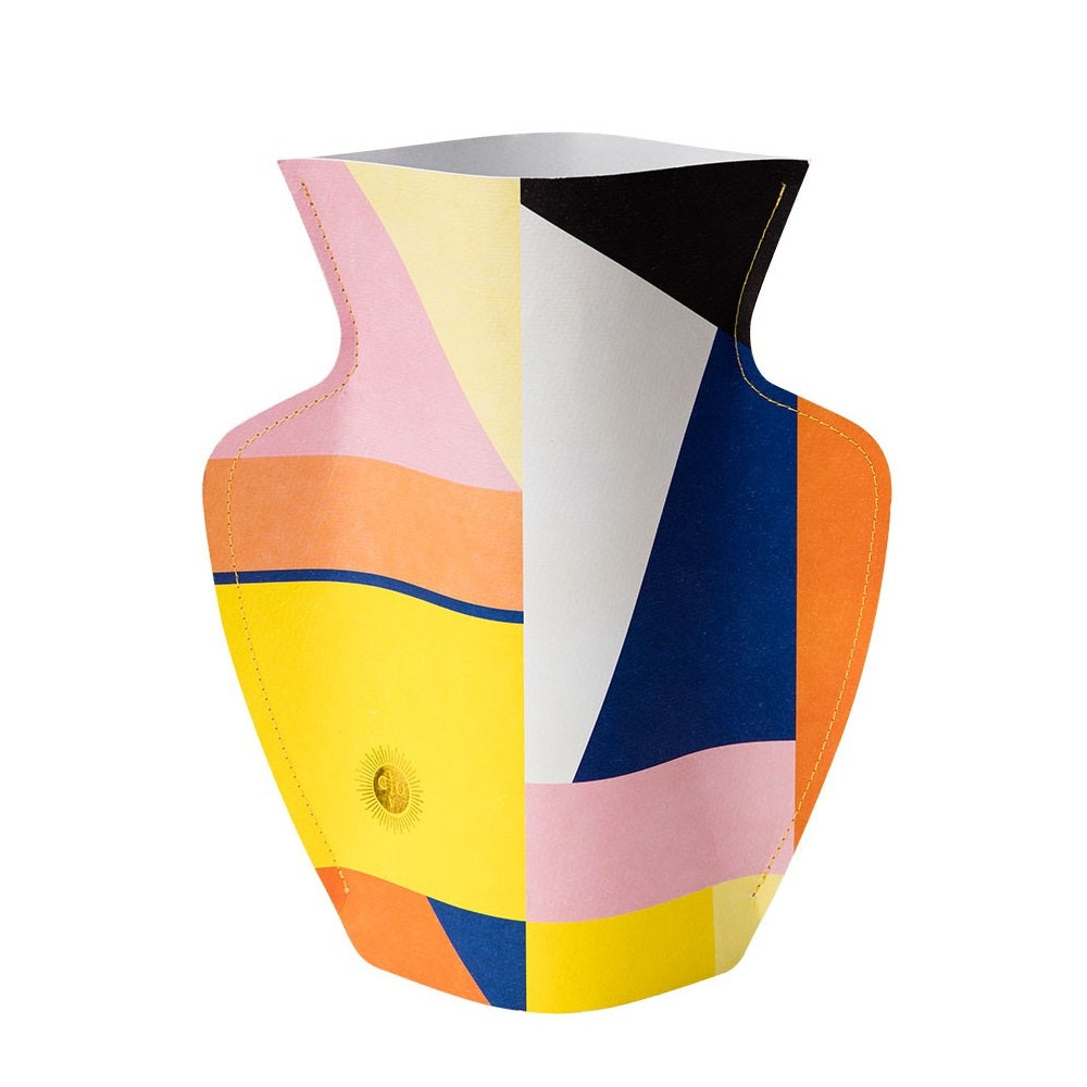 Multicolored paper vase cover by Florentina.