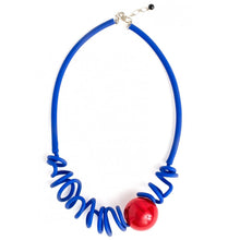 Art Jewelry Pool Murano Glass Necklace Blue/Red
