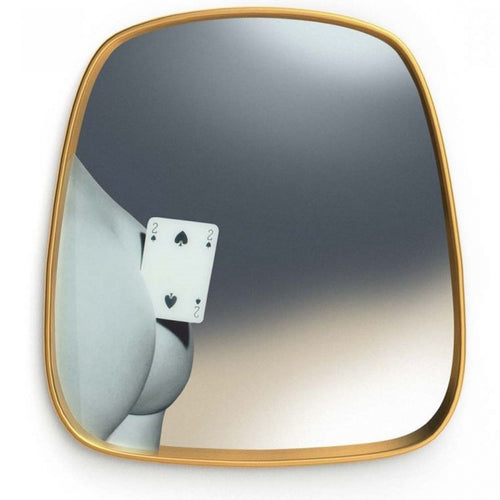Wall Mirror Gold Frame Two of Spades
