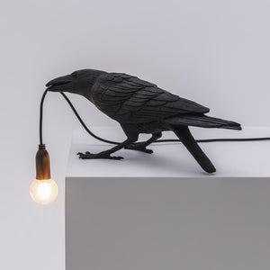 seletti bird lamp playing black
