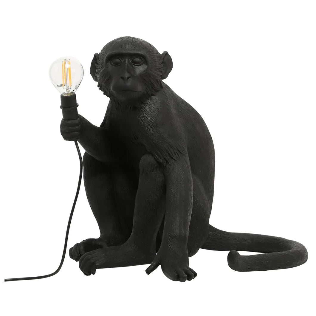 The Monkey Sitting Table Lamp Black Indoor