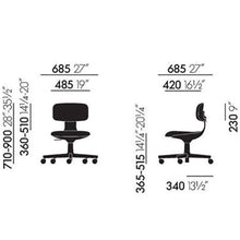 Vitra Rookie Office Swivel Chair - Seat Shell Soft Grey / Cream White/ Sierra Grey