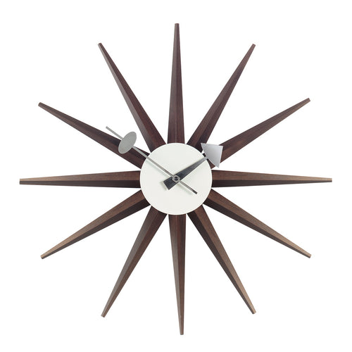 Vitra Sunburst Walnut Wall Clock by George Nelson, 1949
